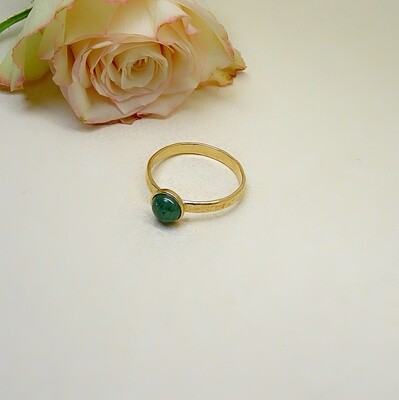 Silver gold plated ring - Aventurine