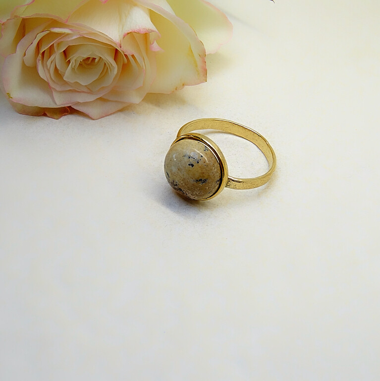 Gold plated ring - Jasper