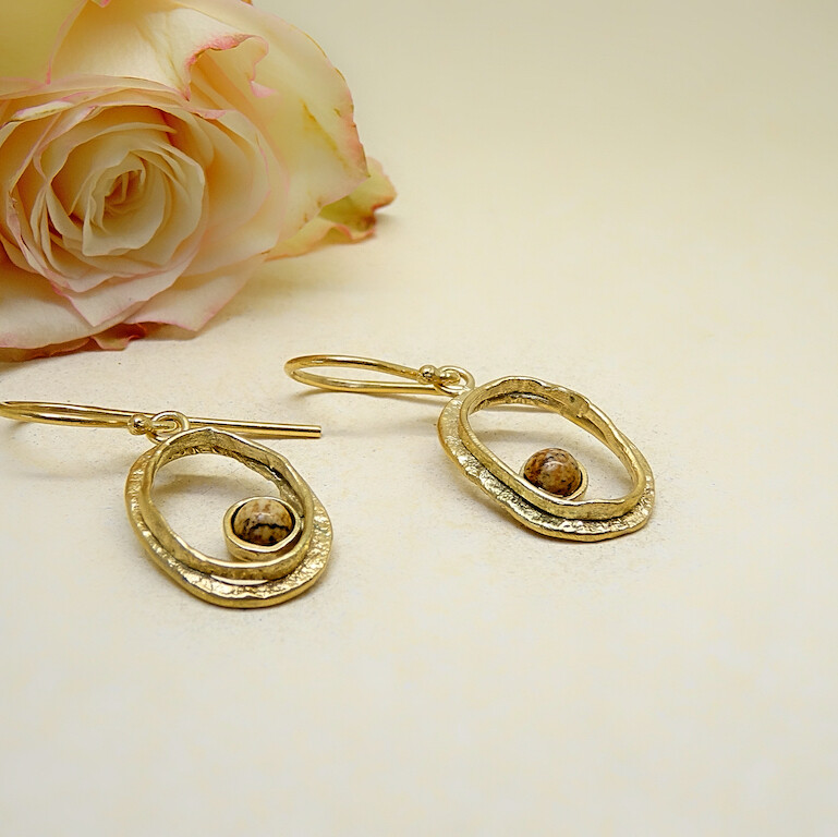 Silver earrings - Jasper