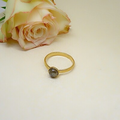 Silver gold plated ring - Labradorite