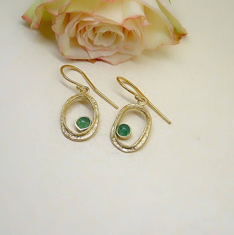 Silver earrings - Aventurine