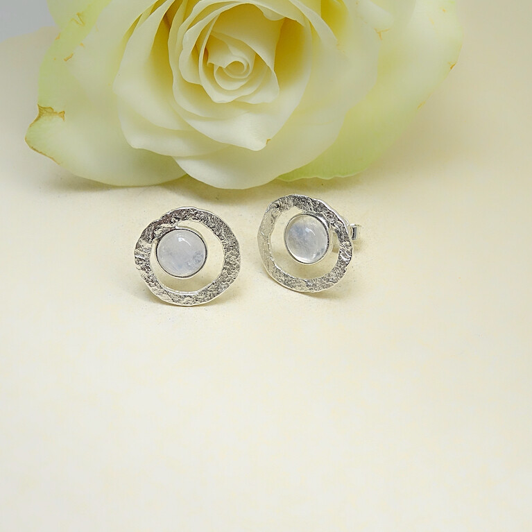 Silver earrings - Moonstones
