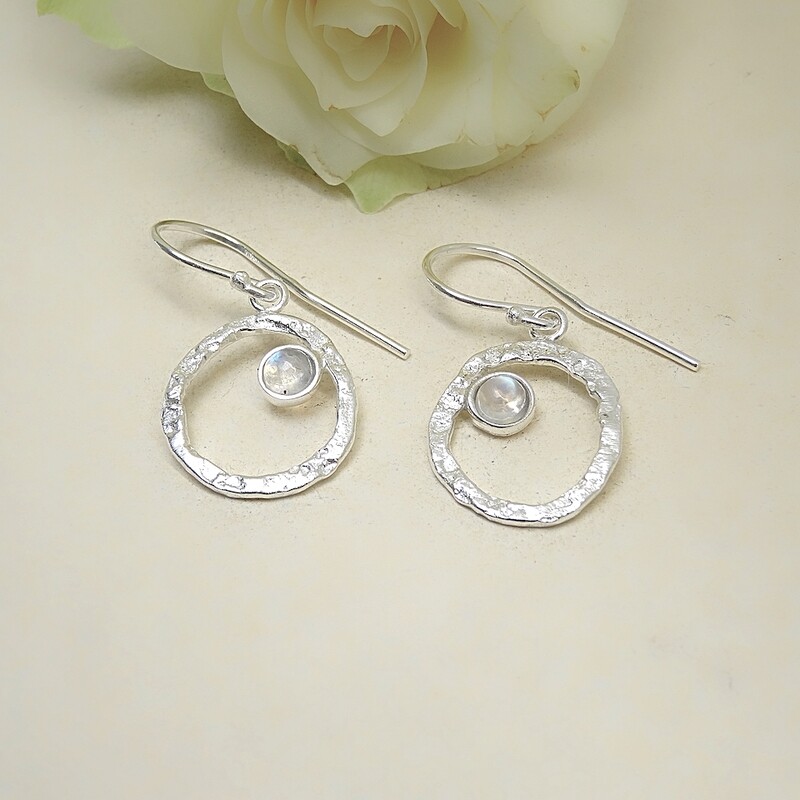Silver earrings - Moonstones