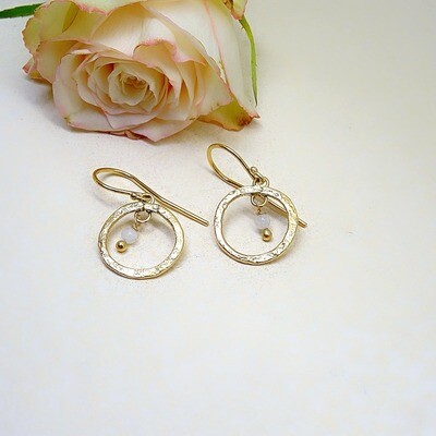 Gold plated earrings - Moonstone