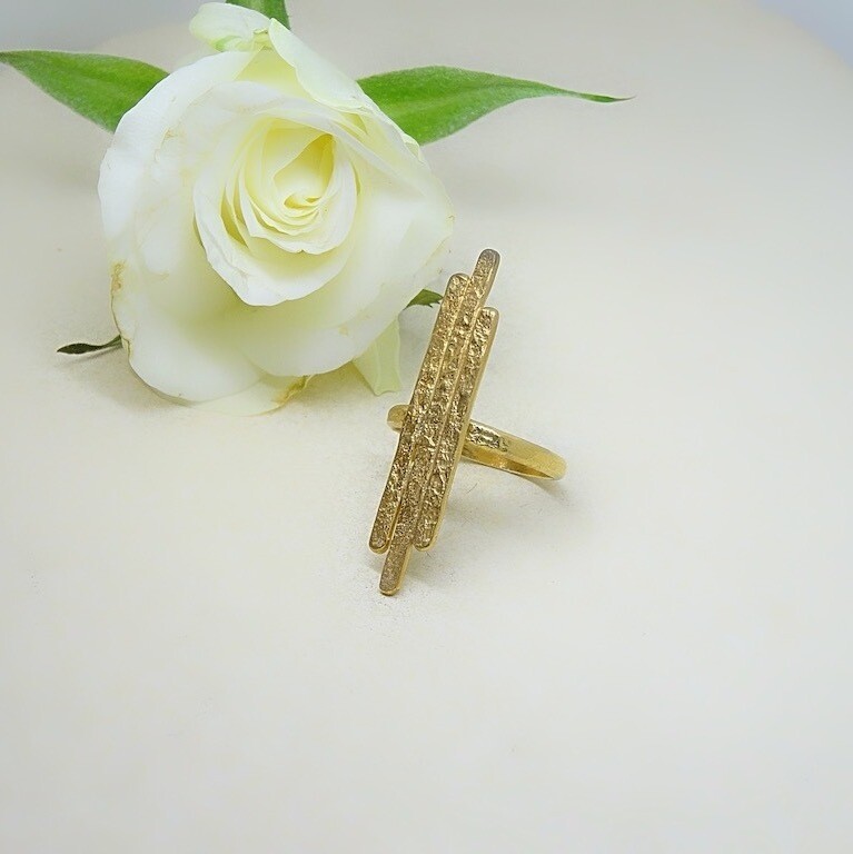 Gold plated silver ring