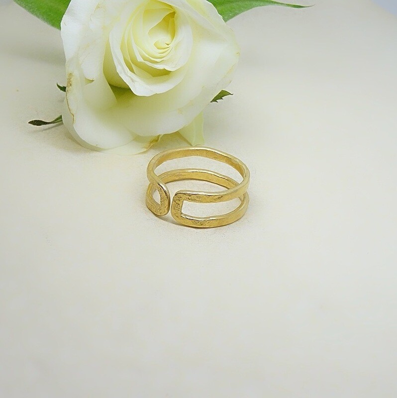 Gold plated silver ring