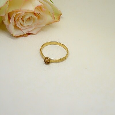 Silver gold plated ring - Jasper
