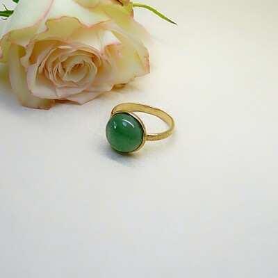 Gold plated ring - Aventurine