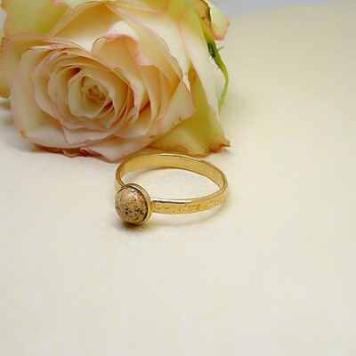 Silver gold plated ring - Jasper