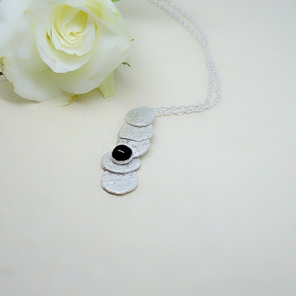 Silver pendant - Black Onyx