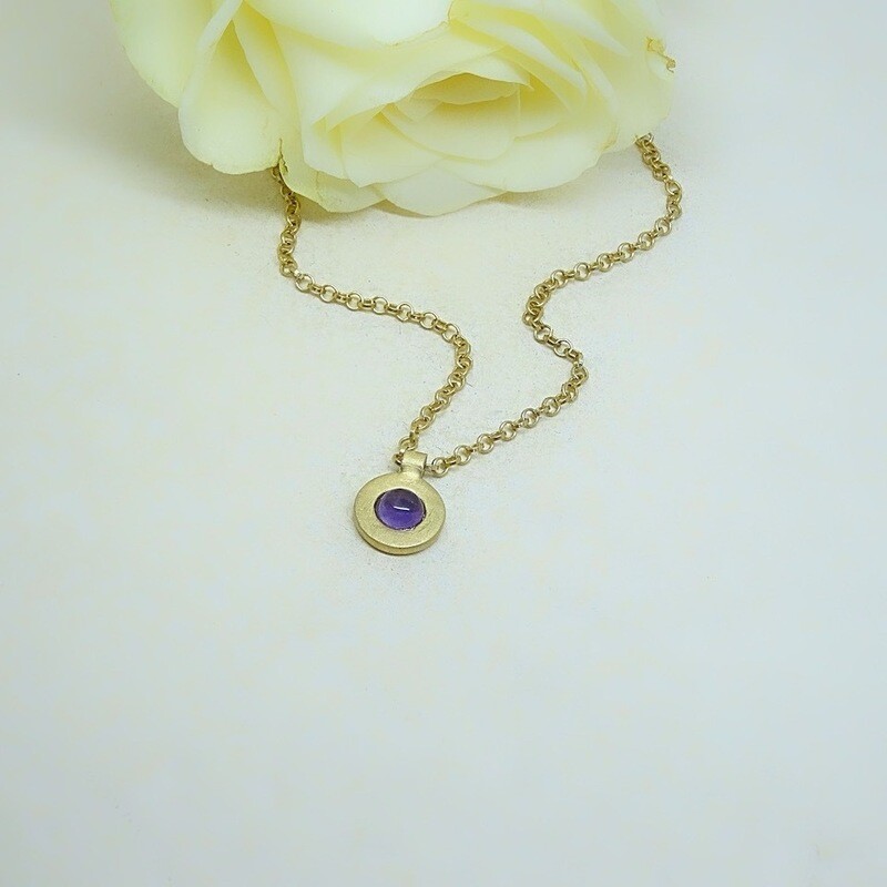 Gold plated silver pendant - Amethyste