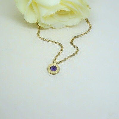 Gold plated silver pendant - Amethyste