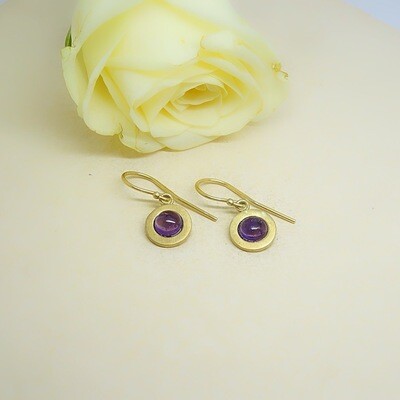 Gold plated earrings - Amethyst