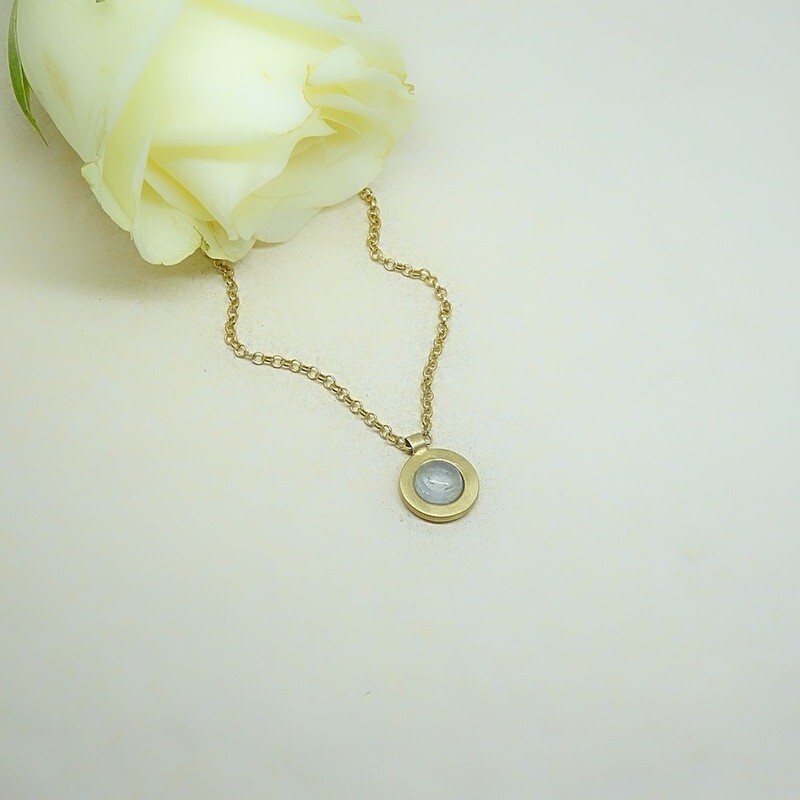 Gold plated silver pendant - Aquamarine