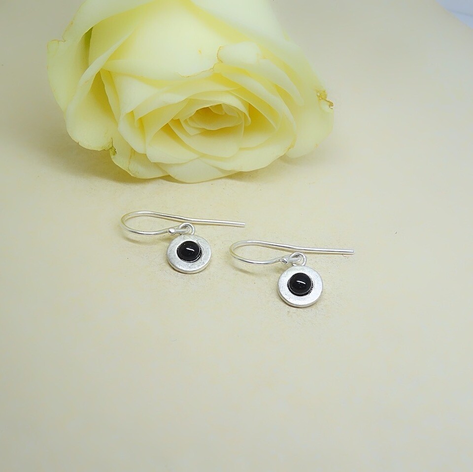 Silver earrings - Black Onyx