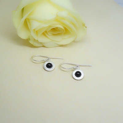 Silver earrings - Black Onyx