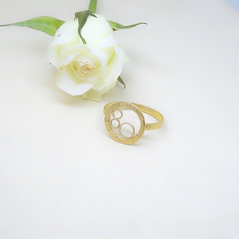Gold plated silver ring