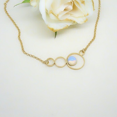 Gold plated necklace - Opalite