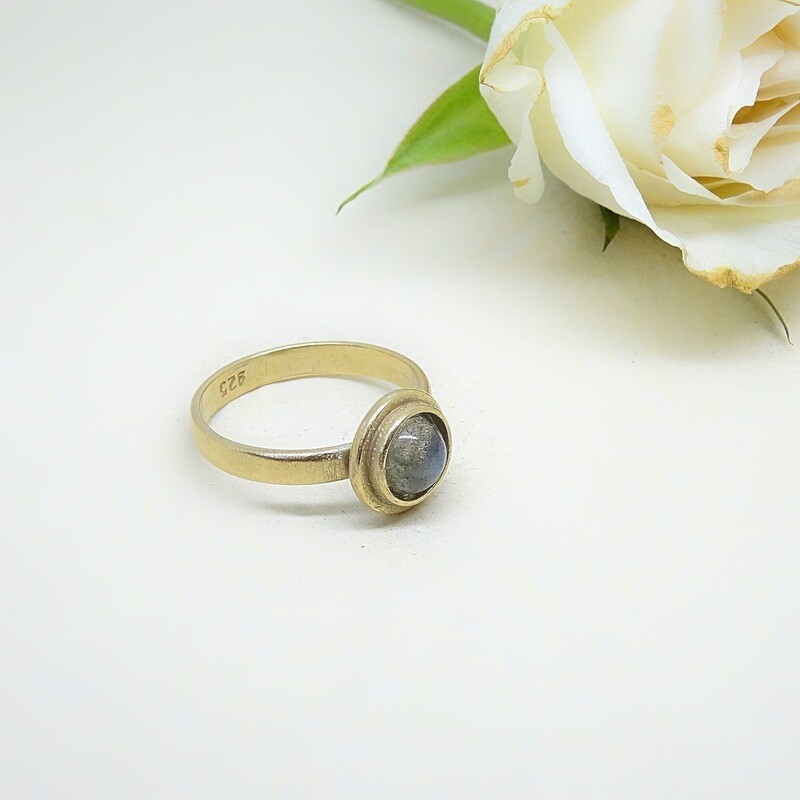 Gold plated ring - Labradorite