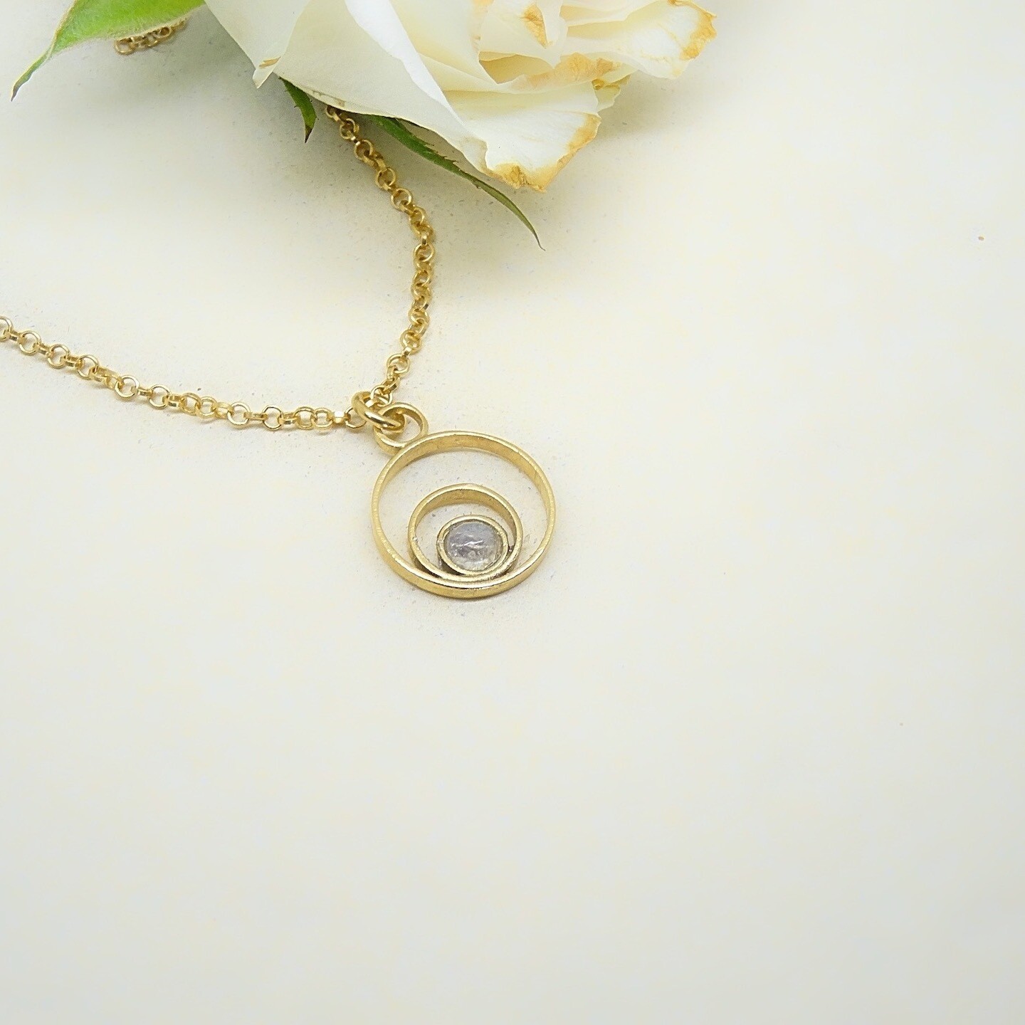 Gold plated pendant - Moonstone