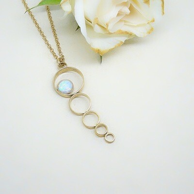 Gold plated necklace - White Opal