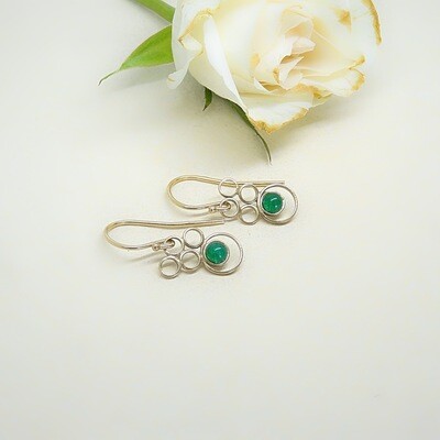 Gold plated earrings - Emerald