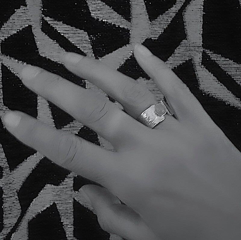 Vergulde ring - Aquamarine - Hamer steenslag - Harry tiLLEY Juwelen