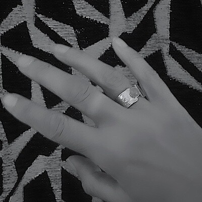 Vergulde ring - Aquamarine - Hamer steenslag - Harry tiLLEY Juwelen