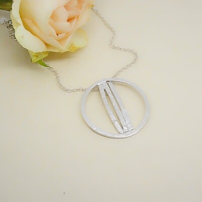 Silver Pendant - Round - Handmade by jewel designer Harry TiLLEY.