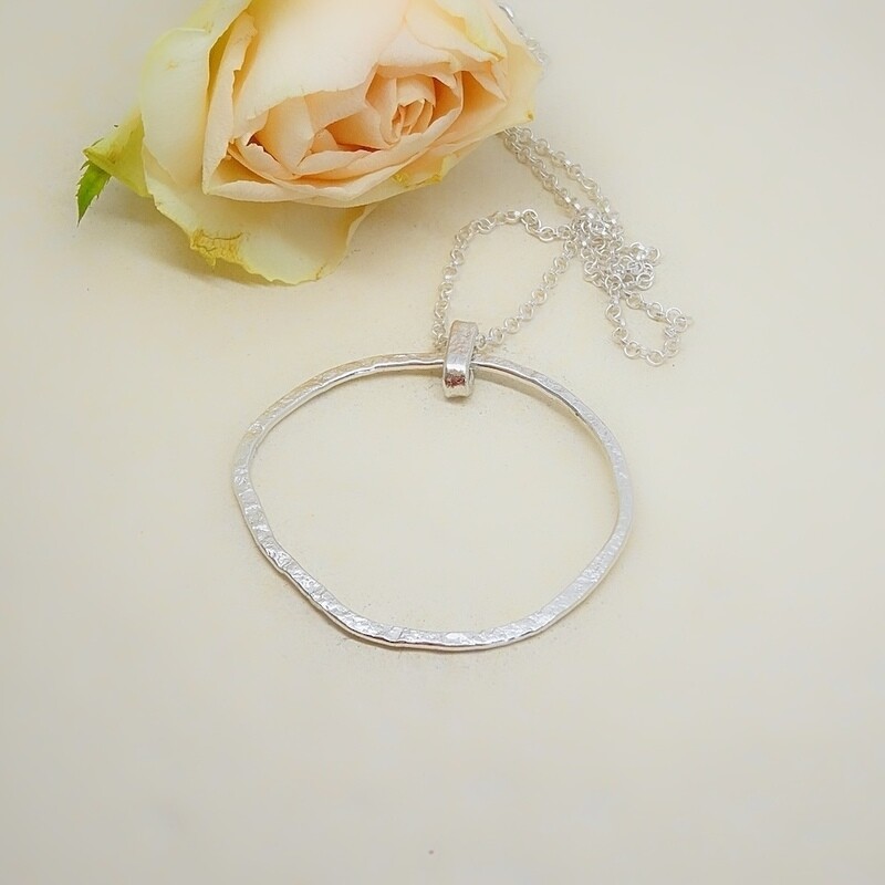 Silver Pendant - Round - Handmade by jewel designer Harry TiLLEY.