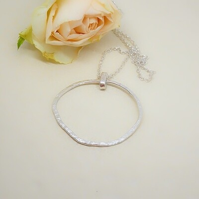 Silver Pendant - Round - Handmade by jewel designer Harry TiLLEY.