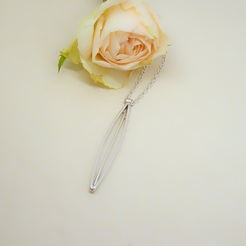 Silver Pendant - Leaf Shape - Handmade by jewel designer Harry TiLLEY.