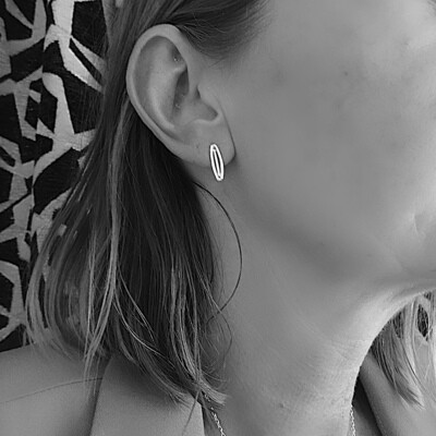 Silver ear studs
