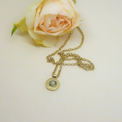 Gold plated silver pendant with labradorite stone. Harry TiLLEY Jewelry.