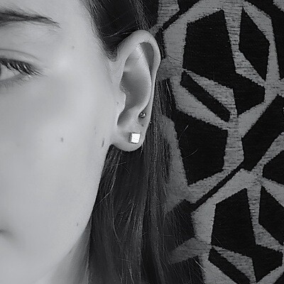 Silver ear studs