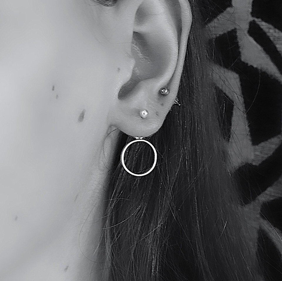 Silver ear studs