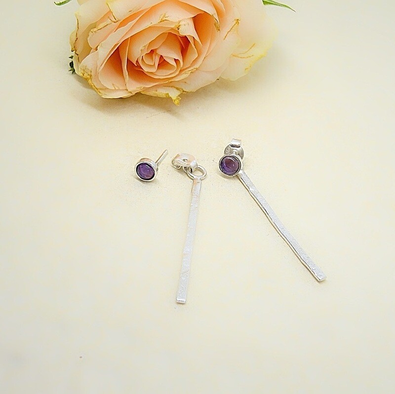 Silver earrings - Amethist