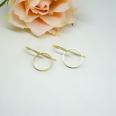 Gold-plated silver earrings - circle shape - Handmade - Harry TiLLEY