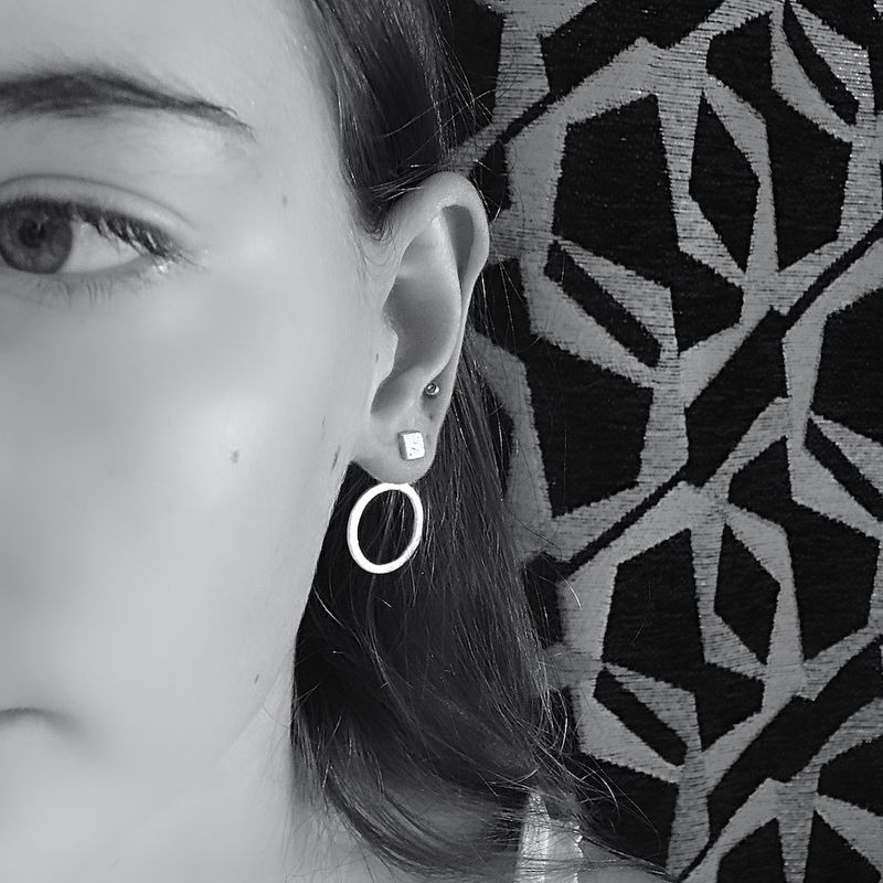 Silver ear studs