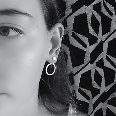 Silver ear studs
