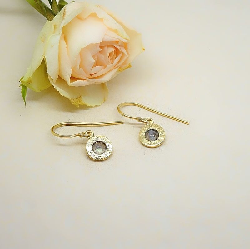 Gold-plated silver earrings - Labradorite stone - Harry TiLLEY Jewels