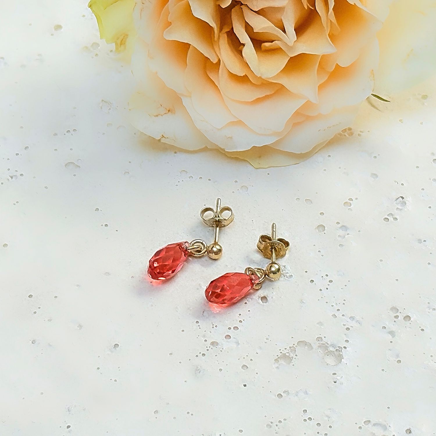 Gold plated ear studs - Swarovski