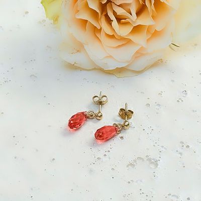 Gold plated ear studs - Swarovski