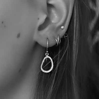 Gold plated silver earring