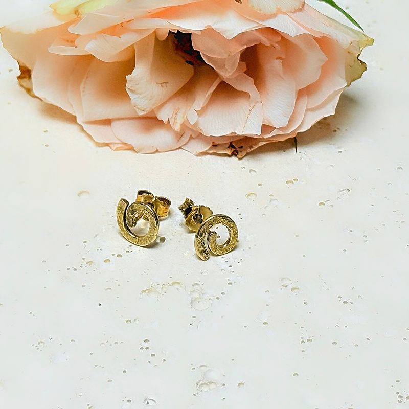 Gold plated silver stud earrings