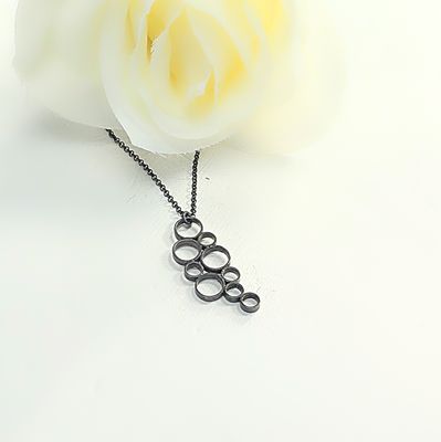 Silver pendant - Black line