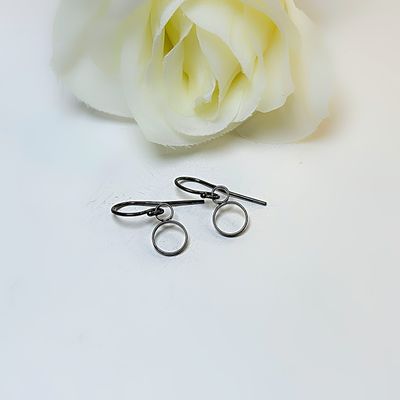 Silver earrings - Black-line