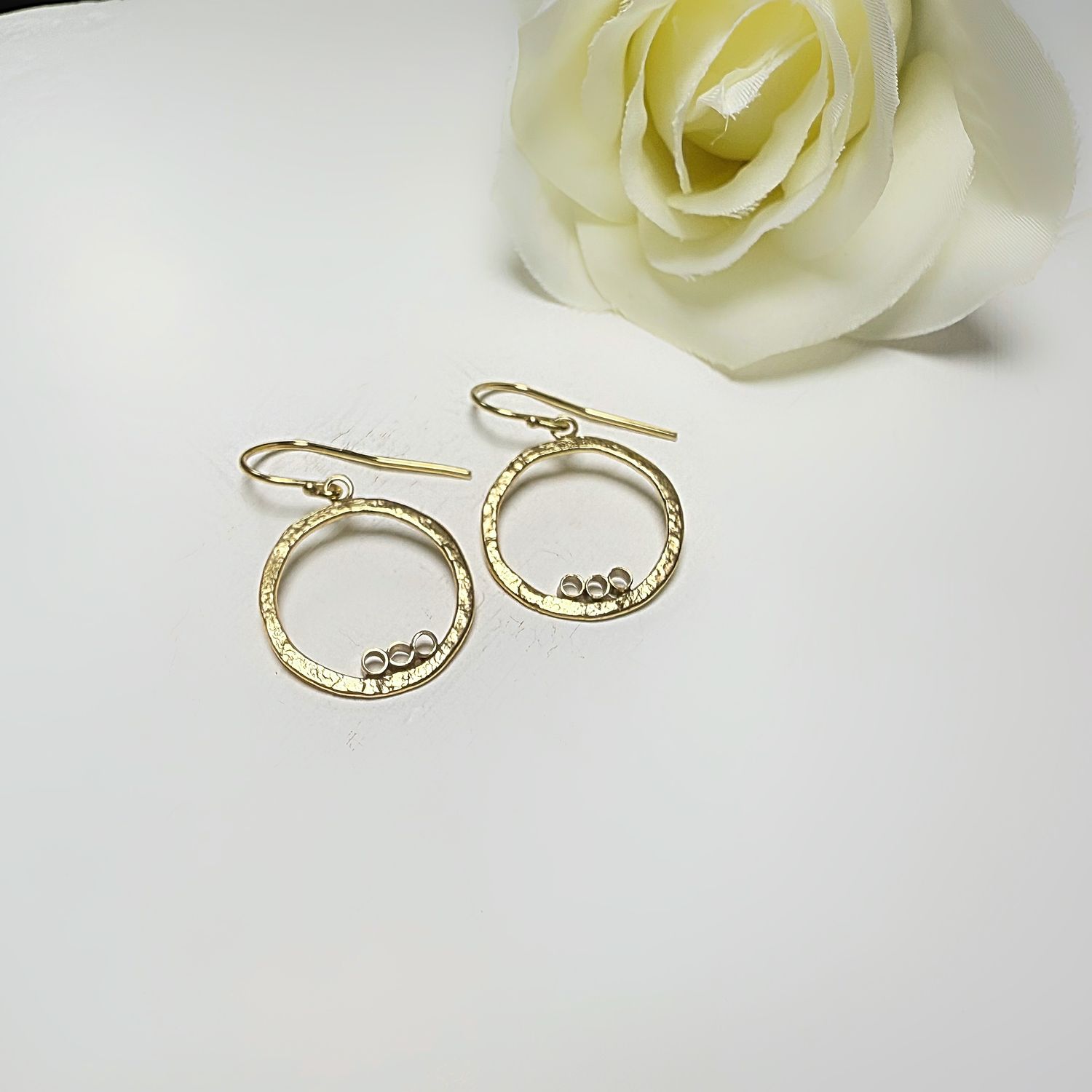 Silver gold plated earring