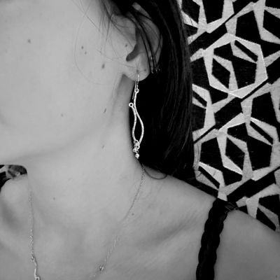 Earrings 18k gold-plated silver - WAVE collection - Harry TiLLEY jewelry