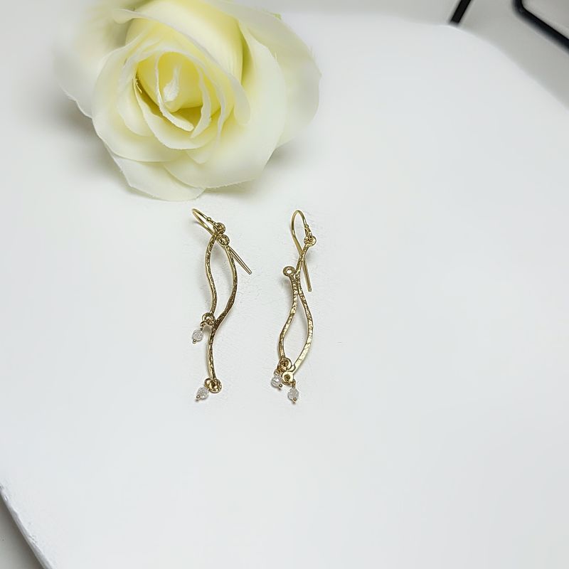 Earrings 18k gold-plated silver - WAVE collection - Harry TiLLEY jewelry